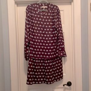 LOFT long sleeve maroon dress. Size XXL